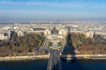 Paris city view from the top of the eifell tower