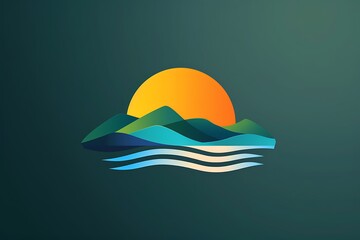 A logotype that gives the impression of a virtual landscape