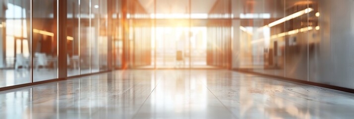 a hallway with a lot of glass doors