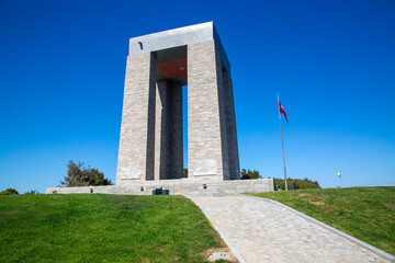 Canakkale, Turkey - May 26, 2024 / The Canakkale Martyrs Memorial is a war memorial commemorating...