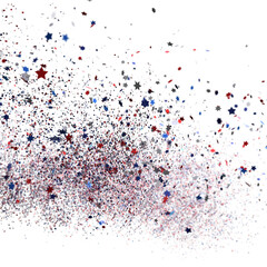  Red Blue White Stars Confetti Overlay