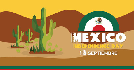 September 16 Mexico Independence Day Web Banner and Background. Mexican National Day Celebrations Banner With Mexico Flag For Social Media Cover ads, invitation card, backdrop, brochure, poster