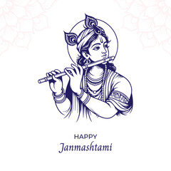 happy janmashtami hindu festival social media post vector design
