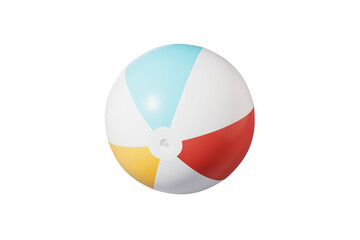 Inflatable ball for beach and water games. Beach ball on isolated background.