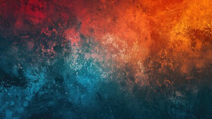 Fototapeta premium Grainy gradient background teal orange red blue retro noise texture summer banner poster backdrop design