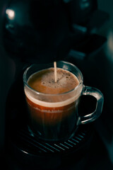 the process of pouring coffee