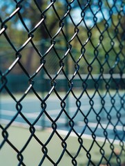 Naklejka premium Chain Link Fence Tennis Court