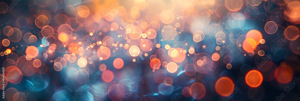 Poster a colorful, blurry image of many small circles. the circles are of different sizes and colors, creat