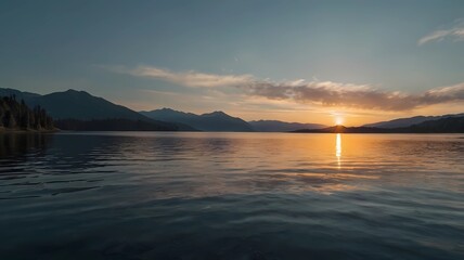 Obraz premium sunset over the lake