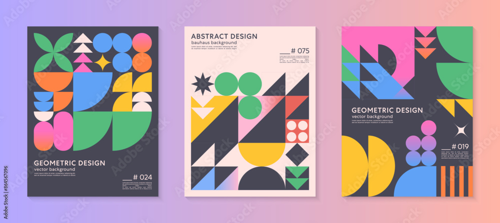 Wall mural abstract geometric pattern backgrounds with copy space for text.trendy minimalist geometric designs 