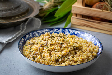 Herbed bulgur pilaf. 