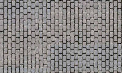 Pavement with interlocking textured bricks seamless pattern. Vector pathway texture top view. Outdoor concrete slab sidewalk. 
