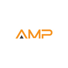 Vector initial letter amp typography logo design vector