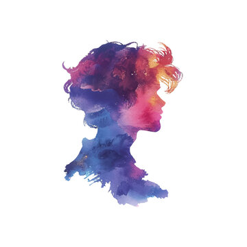 recommend clip art: abstract color silhouette of prince vector illustration in watercolor style
