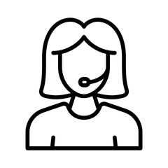 woman admin icon line vector design illustration template in trendy style