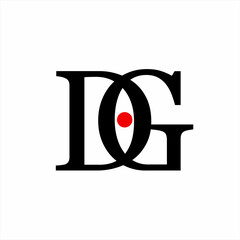 Elegant letter DG logo design with eye symbol in negative space.