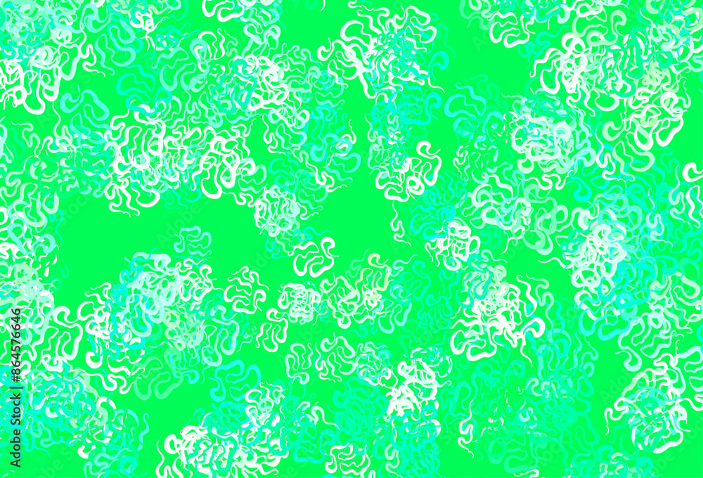 Poster light green vector background with abstract shapes.
