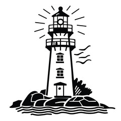 Nautical lighthouse sea navigation beacon