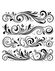 Fototapeta premium Set of Decorative vintage frames and borders set, photo frame with corner Thailand line floral for picture, Vector design decoration pattern style. calligraphic design. ornament decorate