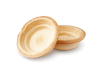 Homemade tartlets isolated on white background