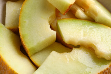 Texture of sweet cut melons as background