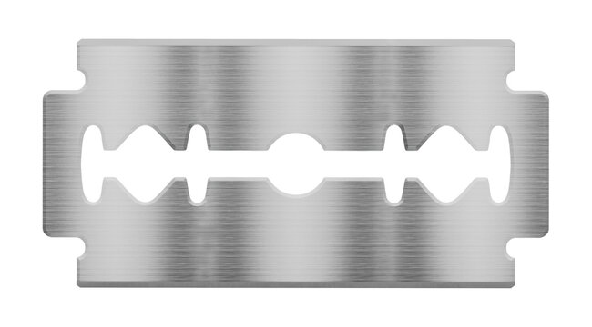 Razor blade isolated on transparent  background. 3D illustration