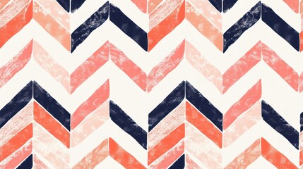 Fototapeta premium Vibrant Chevron Pattern in Pink, Navy, and White Colors
