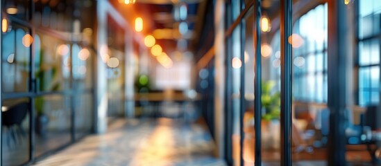 Blurring the backdrop in a contemporary workplace indoor.