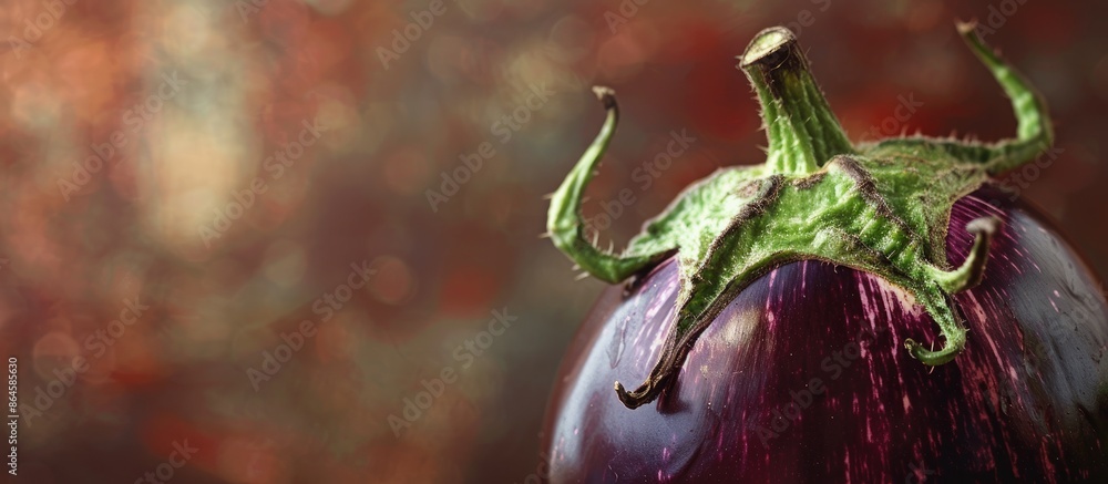 Poster close-up view of an eggplant with copy space image included.