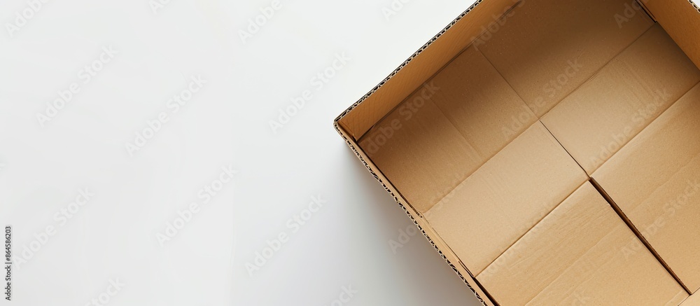 Poster cardboard box with copy space image on a white backdrop.