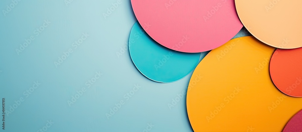 Poster color background with empty badge for copy space image.