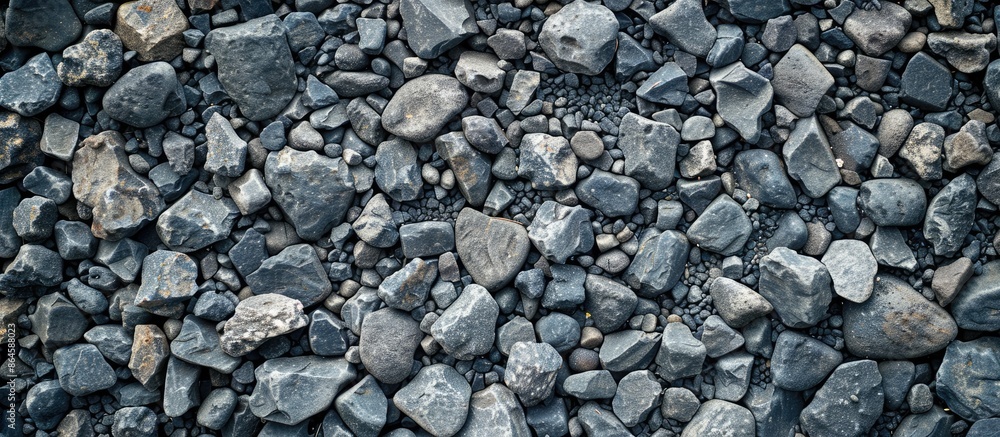 Aufkleber background of a wall pattern consisting of grey gravel and concrete with copy space image available.