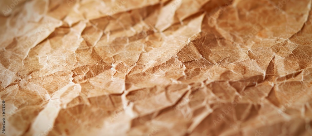 Aufkleber craft paper texture viewed closely with a copy space image as background.