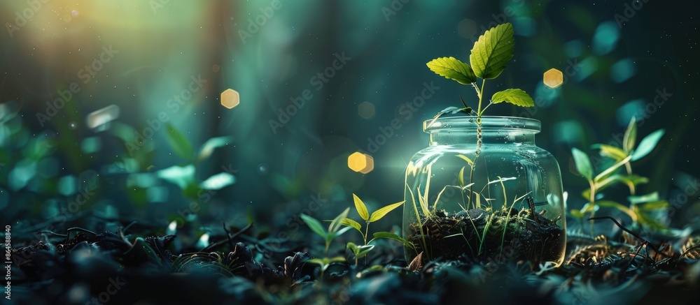 Poster concept of saving within the business and finance realm captured in a copy space image.