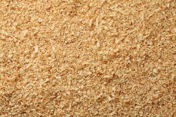 Dry natural sawdust as background, top view