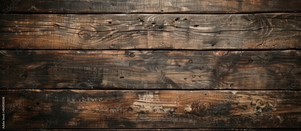 Aufkleber top view of a textured dark old wooden table creates a background with copy space image.