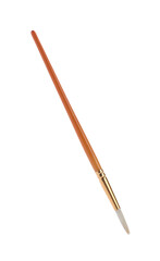 Paint brush with wooden handle isolated on white