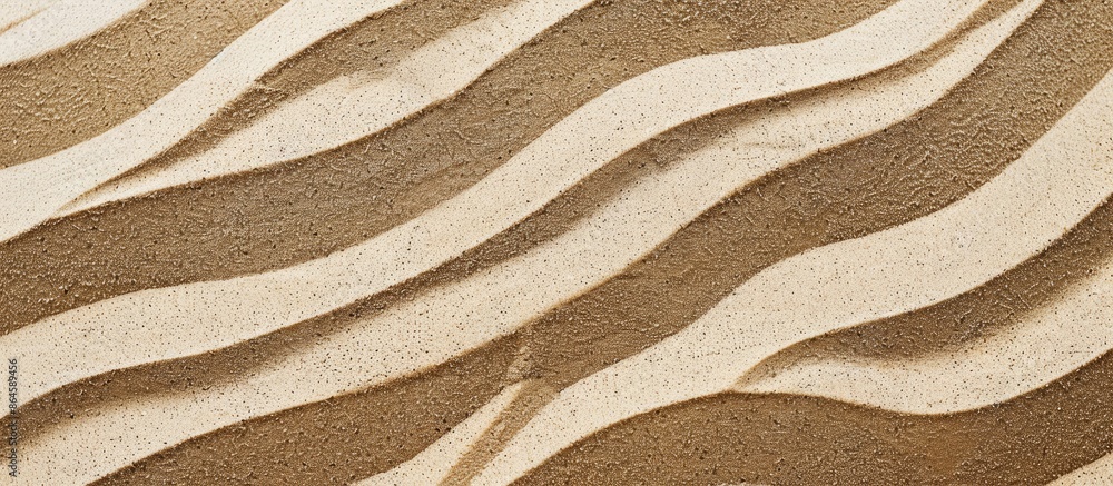 Wall mural Close-up shot of sand with an intricate pattern, ideal for a copy space image.