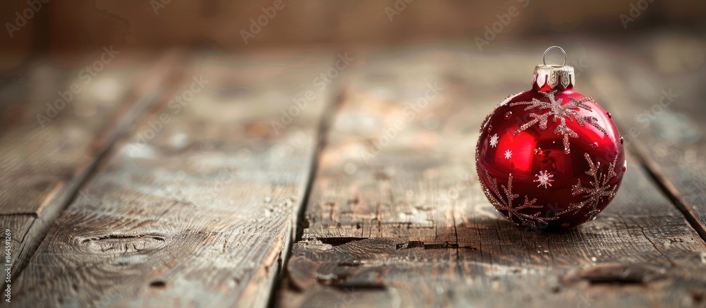 Aufkleber christmas ornament displayed on a wooden backdrop with ample copy space image for showcasing your pr