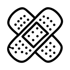Minimalist Bandage Icon, Black and White, Represents Healthcare and First Aid