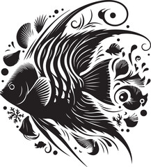 Angelfish Silhouette vector illustration