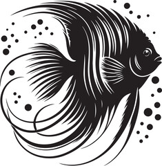 Angelfish Silhouette vector illustration