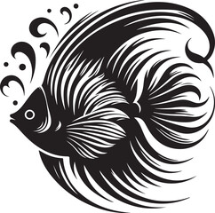 Angelfish Silhouette vector illustration