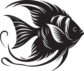 Angelfish Silhouette vector illustration