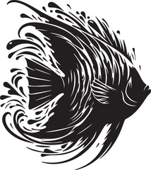 Angelfish Silhouette vector illustration
