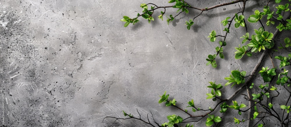 Poster stone and tree textures on a gray natural background with ample copy space image.
