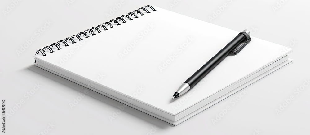 Poster realistic spiral notepad with copy space image.