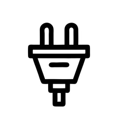 Obraz premium Minimalist Plug Icon, Black and White