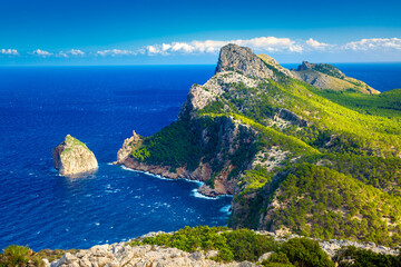 Panoramic view of Cape Formentor. Mallorca, Balearic Islands, Spain © Aleh Varanishcha