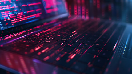 Laptop with Code on Screen Symbolizing Tech Innovation